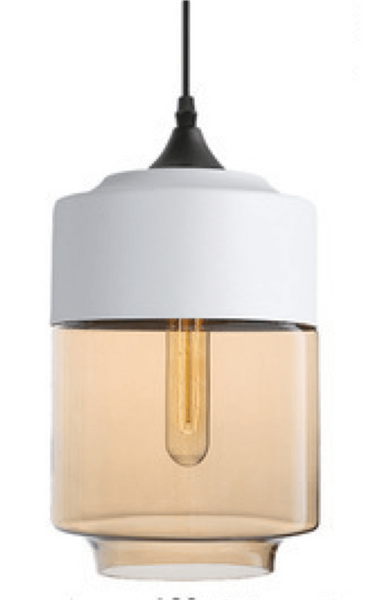 LAMPA wisząca CGORE2WH COPEL loftowa OPRAWA szklany ZWIS tuba biała bursztynowa