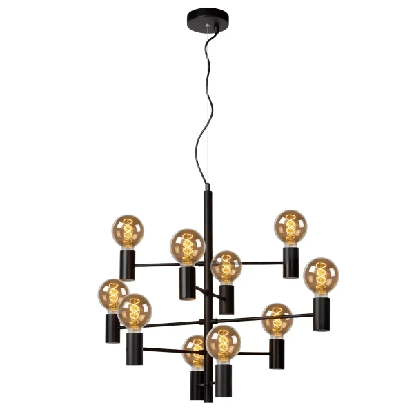 Industrialna lampa wisząca Leanne 21421/10/30 Lucide do salonu czarna