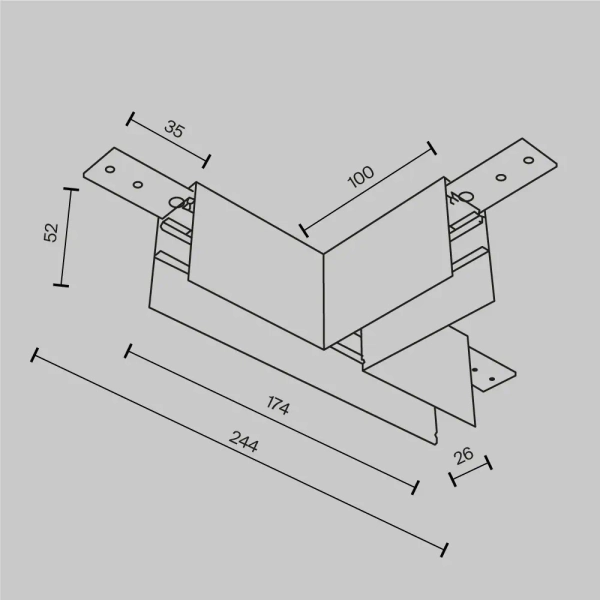 Natynkowy łącznik-T magnetyczny metalowy Exility TRA034CT-41W-DE biały