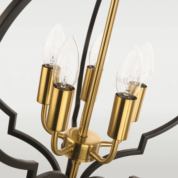 Wisząca lampa Nashville p05179bk Cosmolight pałacowa metal czarna złota