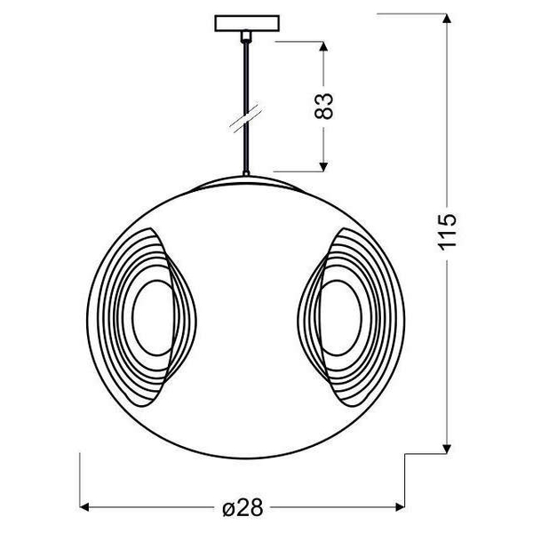 Szklana lampa wisząca CLUB 31-51233 zwis kula ball pomarańczowa