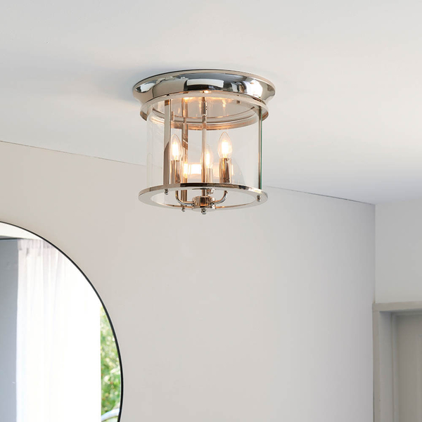Metalowa lampa sufitowa Hampworth 96153 srebrny przezroczysty
