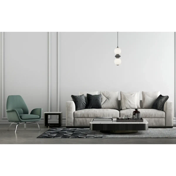 Kulisty żyrandol Balos PND-94921-2A-BK LED 10W 3000K czarny biały