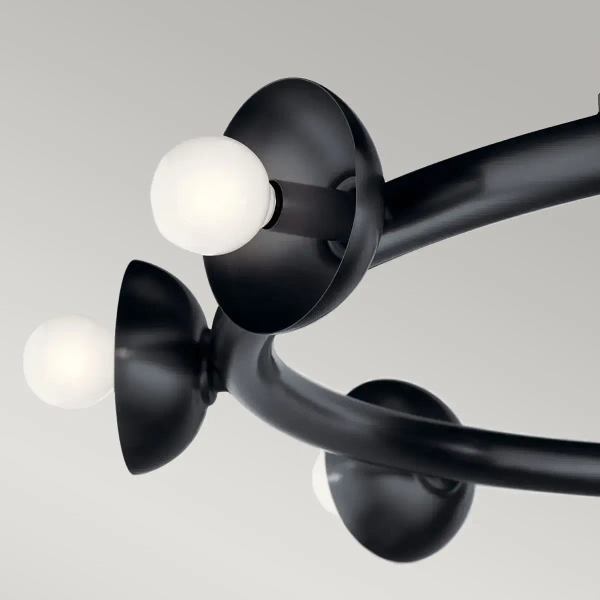 Industrialny żyrandol do salonu Palta KL-PALTA9-BK ring metalowy czarny