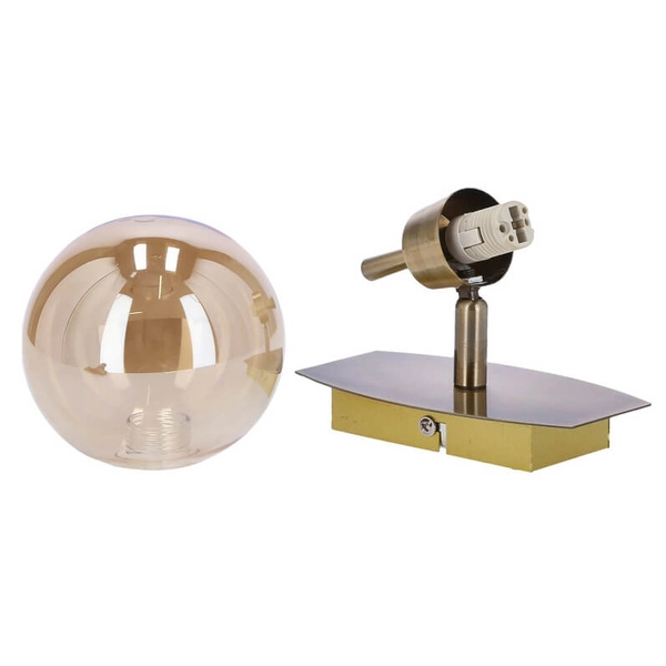 Kinkiet ścienny Lentini 21-16324 Candellux kula ball patyna bursztynowa