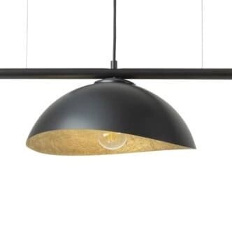 Żywicowa lampa zwisająca Solar 40579 Sigma kopułowe klosze czarna złota