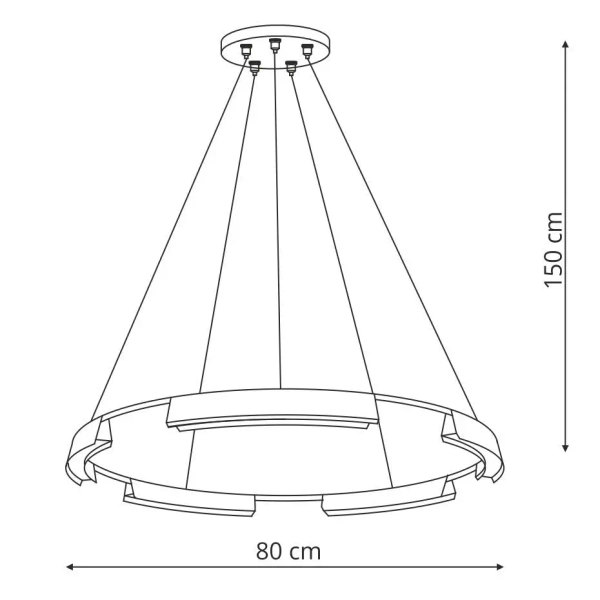 Wisząca lampa pierścieniowa Tura LP-9786/1P 80cm BK LED 45W CCT czarny