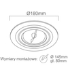Lampa sufitowa Puro Nero Orlicki Design metalowa podtynkowa okrągły czarny