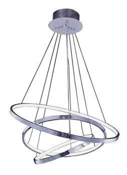 Wisząca lampa sypialniana Wheel LED 80W 3000K ring nad łóżko chrom