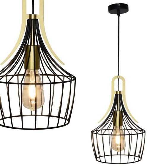Wisząca LAMPA loft PAROV 4925 Rabalux metalowy ZWIS klatka do salonu czarna
