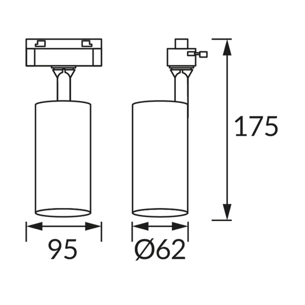 Oprawa do szynoprzewodu Luter 04084 Ideus regulowana biała czarna