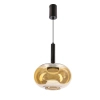 Szklana wisząca lampa BUENO złota czarna 31-50465 1xGx53 owalna nad stół