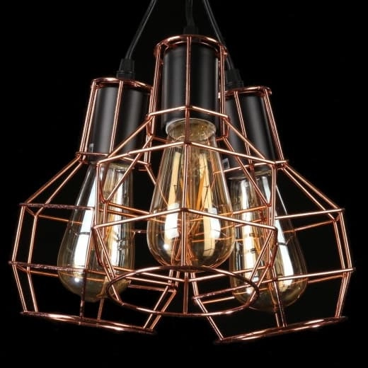 Salonowa lampa wisząca Carron AZ1660 Azzardo kaskada druciaki miedź