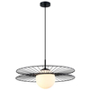 LAMPA wisząca SANDY MDM-4002/1 BK Italux druciana OPRAWA okrągły ZWIS kapelusz czarny