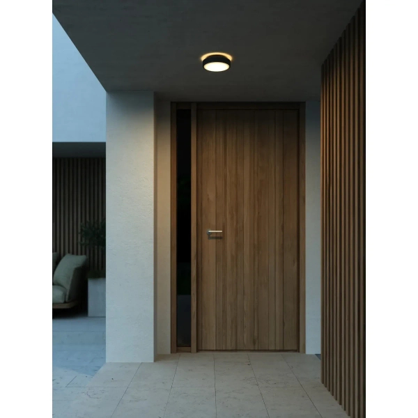 Okrągła lampa naścienna Oliver 2218261003 LED 9W 2700K IP54 czarna