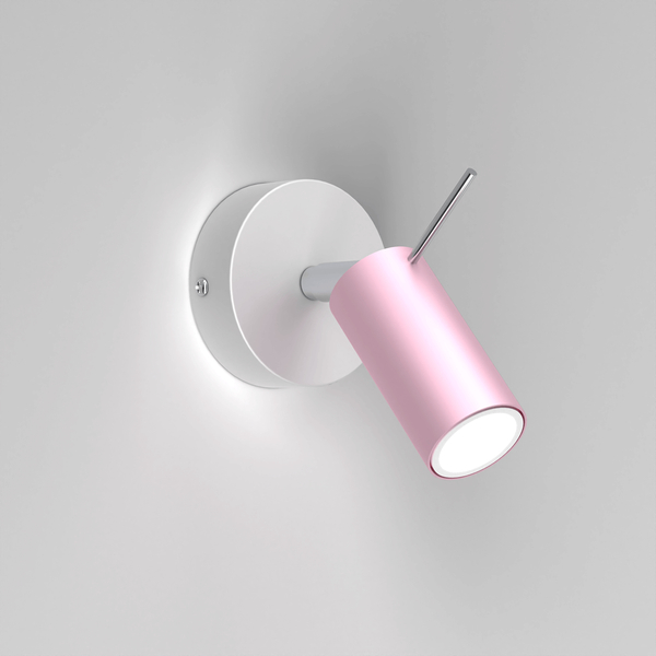 Kierunkowa lampa ścienna Preston kinkiet różowy biały