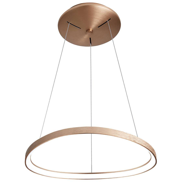 LAMPA wisząca MORFI 5355-848ROP-GB-3 Italux okrągła OPRAWA metalowy ZWIS ring LED 48W 3000K pierścień brązowe złoto biały