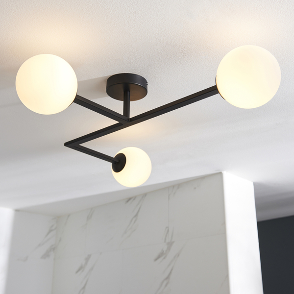 Łazienkowa lampa sufitowa L&-193905 Light& szklane kule IP44 czarna