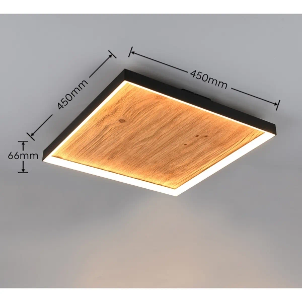 Kwadratowa sufitowa lampa Kalea 655510130 LED 41W 3000K drewniana