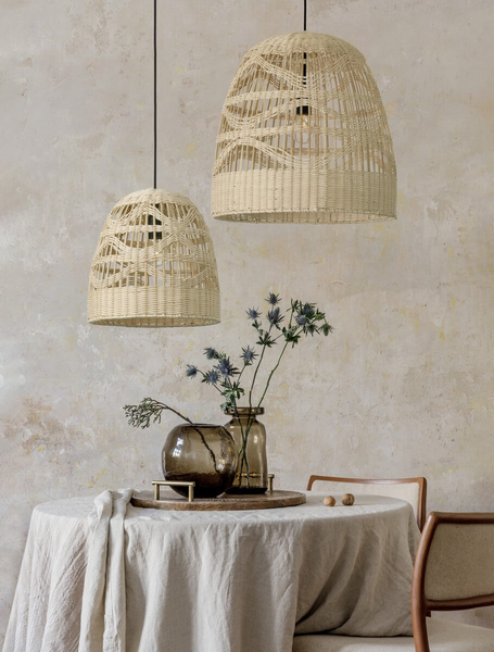 Lampa wisząca REYNOSA LE42947 do salonu ratan beżowa czarna