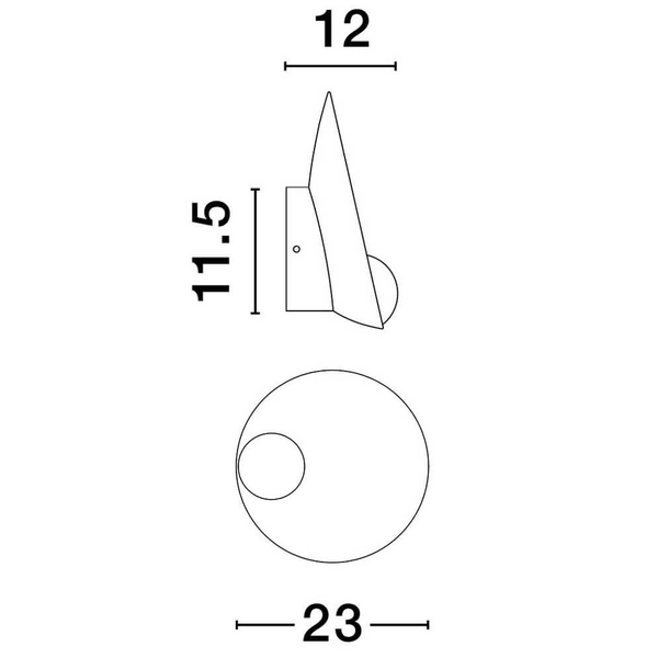 Okrągła lampa ścienna na przedpokój CARDE LE44368 kula czarny biały