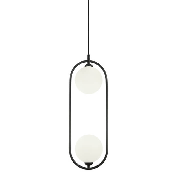 Salonowa lampa wisząca Lupus nad stolik czarna biała