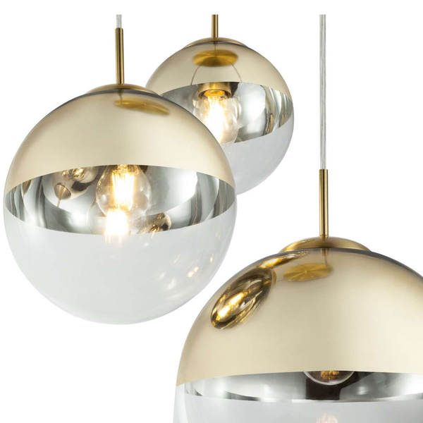 LAMPA wisząca VARUS 15855-3 Globo szklana OPRAWA zwis kaskada kule balls złote przezroczyste