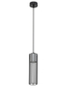 Okrągła lampa wisząca Fobia industrial tuba czarna srebrna