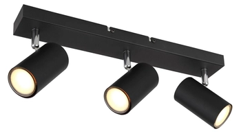 Przysufitowa lampa Robby 57911-3B z regulacją czarna chrom