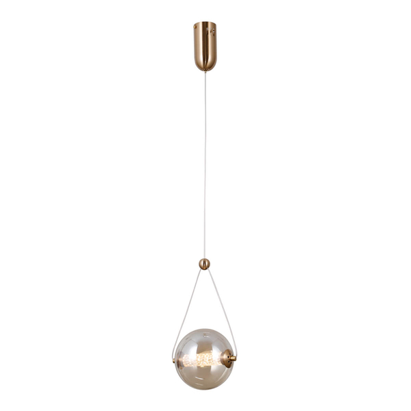 Lampa zwisająca Rastia PND-34361-S-HBR-AMB LED 6W 3000K kula bursztynowa