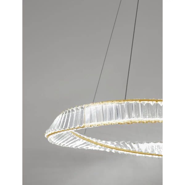 Salonowa lampa wisząca BAUTA LE42913 z kryształkami LED 45W 3500K złota