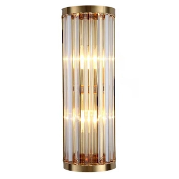 Ścienna lampa crystal CGDOR szklany kinkiet do sypialni mosiądz