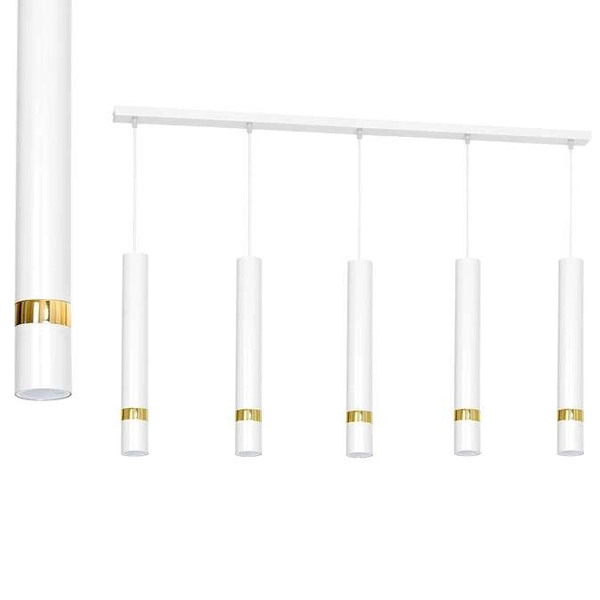 Lampa wisząca JOKER MLP6122 Milagro metalowa OPRAWA tuby ZWIS sople białe złote