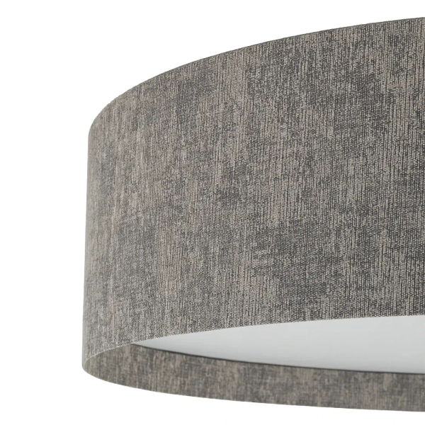 Okrągły plafon do jadalni LAGO 11681 tuba tkanina szary