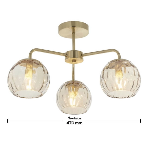 Lampa sufitowa Dimple 91968 Endon okrągłe klosze szklane mosiądz