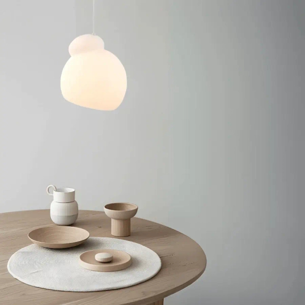 Szklana lampa wisząca 23015 do jadalni nad wyspę biała