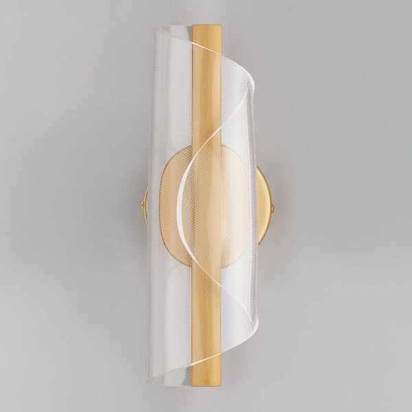 Naścienny kinkiet do salonu HUARAL LE44440 LED 9W 3000K fala złoty przezroczysty