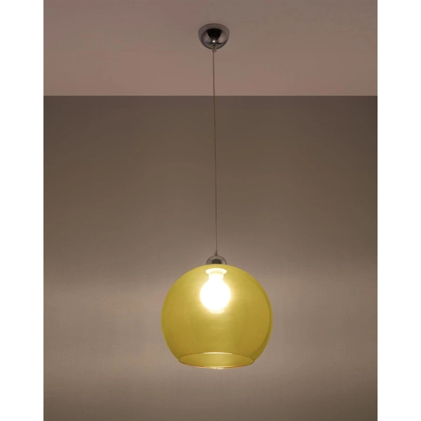 Żółta lampa wisząca SL.0252 szklana kula nad łóżko ball