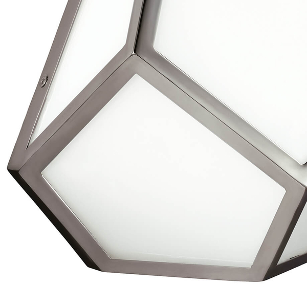 Witrażowa lampa ścienna FE-DIAMOND1 do salonu nikiel biała