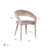 Klasyczne krzesło jadalniane Gia S4534 KHAKI VELVET Richmond Interiors owalne beżowe złoty