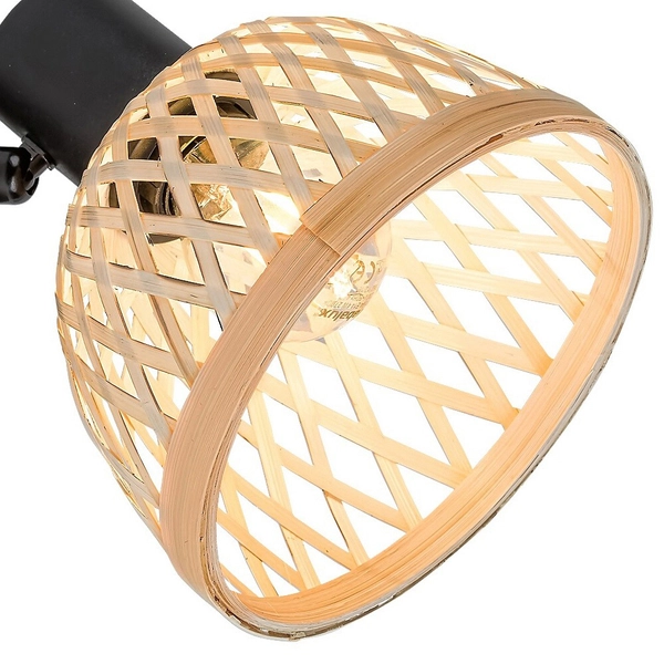 Kinkiet z włącznikiem Rattan 3133 ścienna lampa z regulacją brązowa