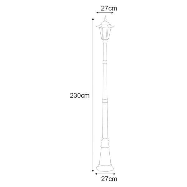 Lampa zewnętrzna Standard K-7064A/1 CZARNY ogrodowa czarna