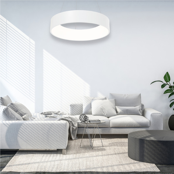 LAMPA wisząca OHIO ML6357 Milagro okrągła OPRAWA zwis LED 24W 4000K metalowy biały