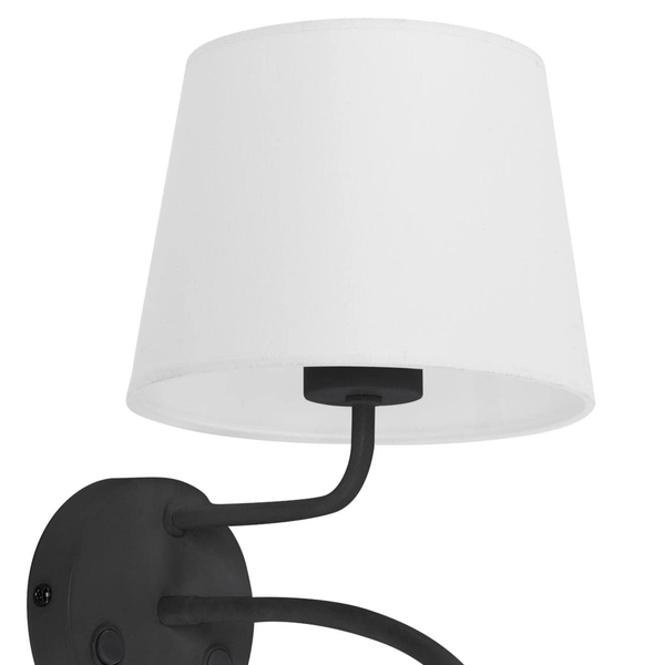 Podwójny kinkiet do czytania tkaninowy Maja 6449 TK Lighting czarny biały