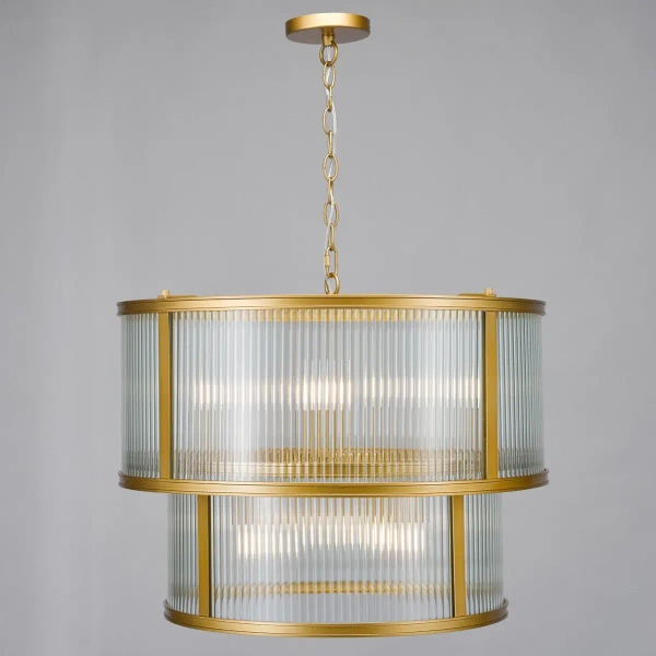 Żebrowany żyrandol Bianka BIA0663 do przedpokoju satynowy brąz