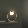 Lampa na komodę kula L&-192495 Light& ring przecierana srebrna