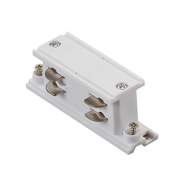 Łącznik prosty do szyny 3-fazowej 327895 metalowy biały