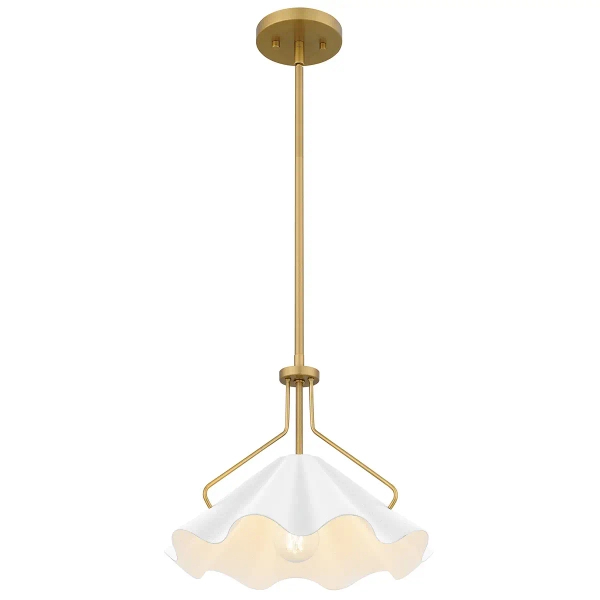 Lampa wisząca nad stół Mejia QZ-MEJIA-1P-S-AB  mosiądz biały
