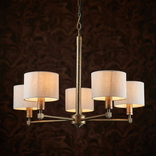 Wielopunktowa lampa wisząca Indara 71345 Endon z abażurkami brąz beżowa