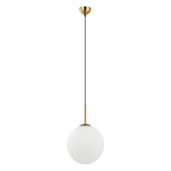 Wisząca lampa loftowa Deore do salonu ball  mosiądz biała